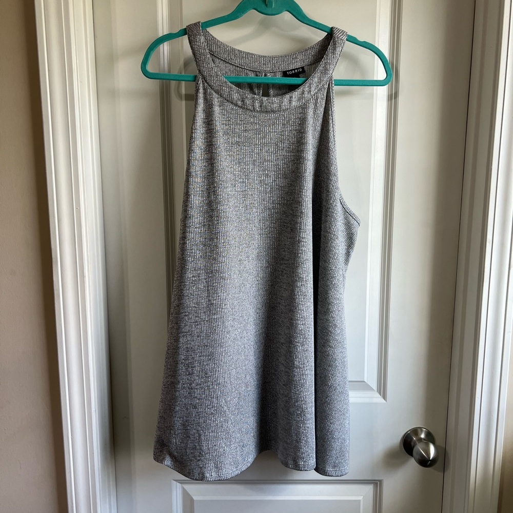 Torrid Grey Ribbed Goddess Tank
